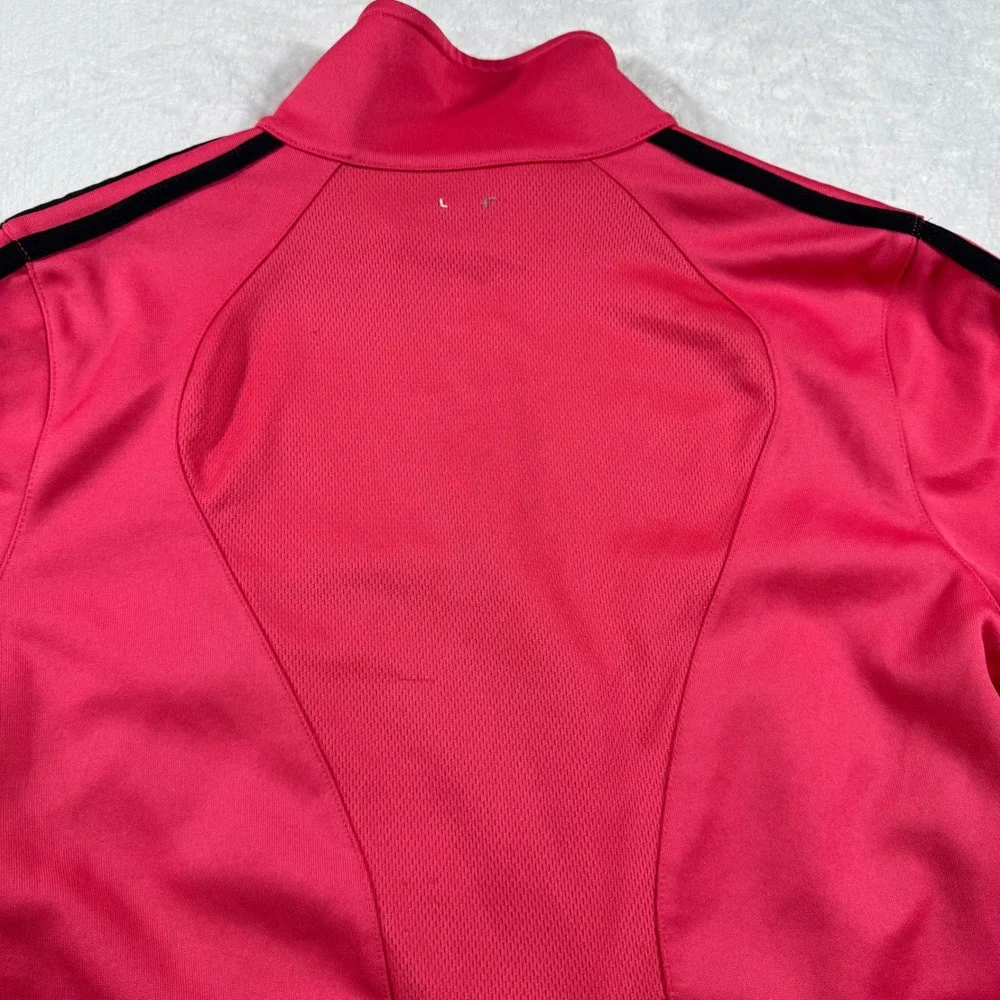 Adidas Girls Youth 14 Climalite Track Jacket Pink Black Full Zip Activewear